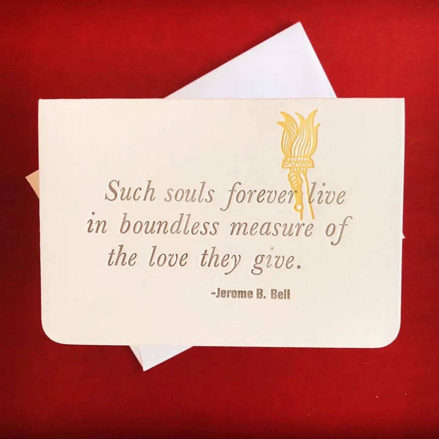 Jerome B. Bell Notecard: Such Souls Forever Live Letterpress